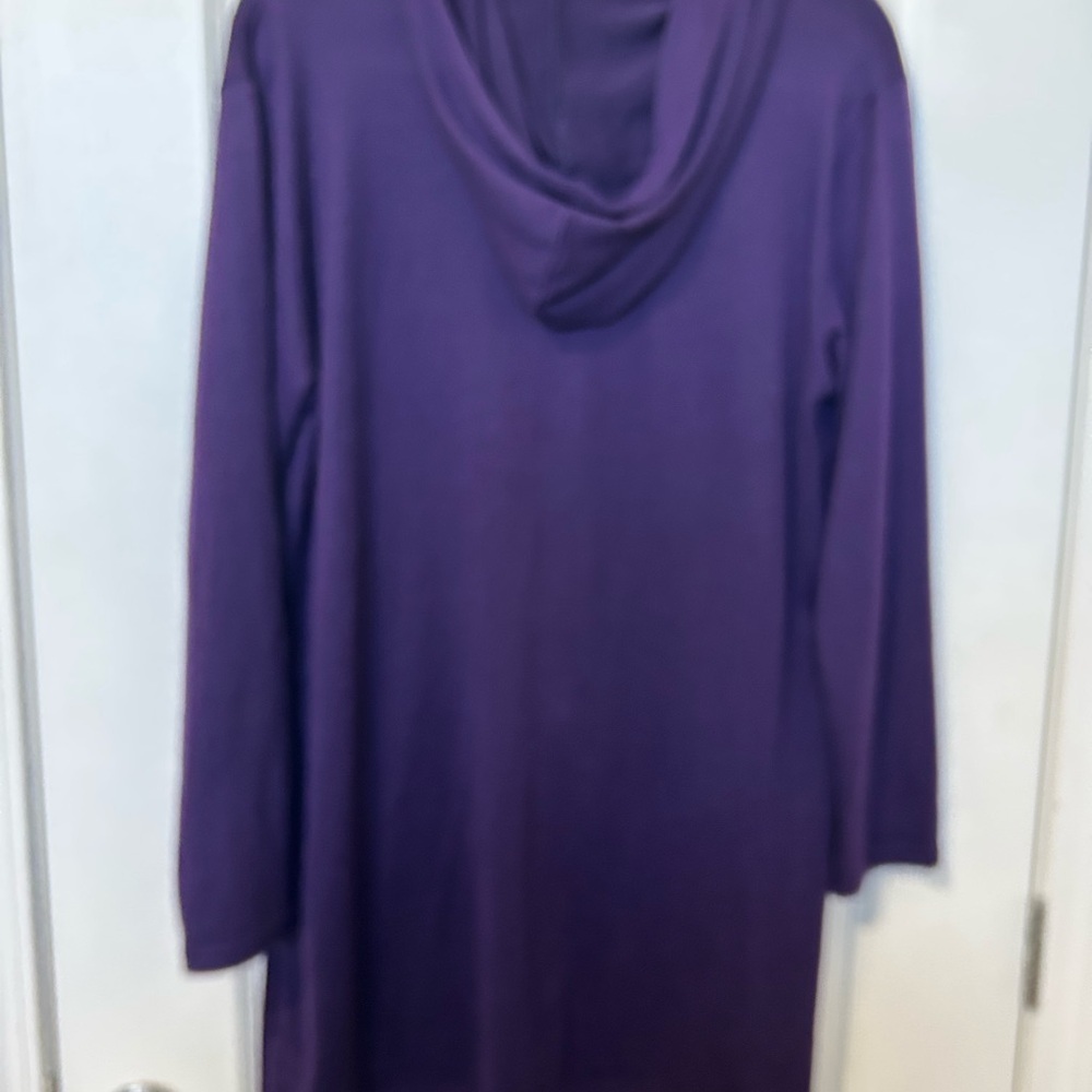 Purple Hooded Cardigan with Pockets - Picture 4 of 4